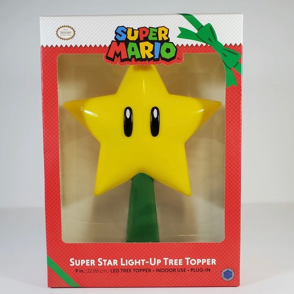 Nintendo Holiday Super Mario Light Star Power Christmas Tree Topper